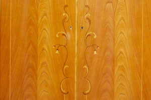 Mid Century Scandinavian Elm Inlaid Sideboard — thumbnail 6