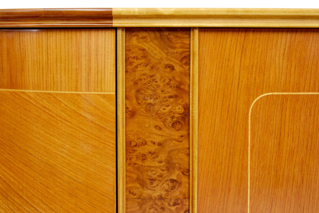 Mid Century Scandinavian Elm Inlaid Sideboard — image 5