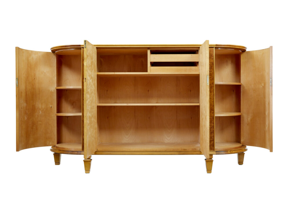 Mid Century Scandinavian Elm Inlaid Sideboard — image 10