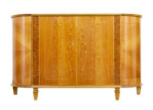 Mid Century Scandinavian Elm Inlaid Sideboard — thumbnail 1