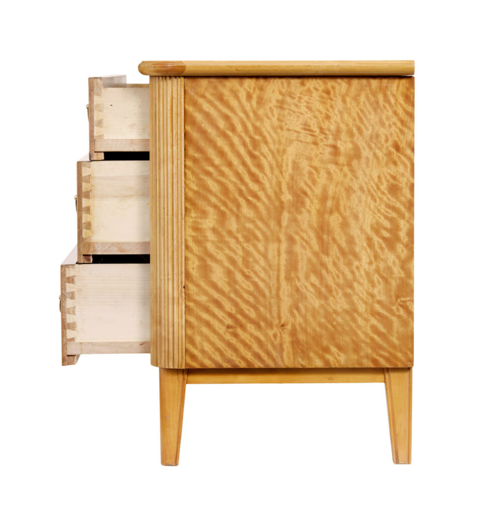 20th Century Art Deco Scandinavian Birch Chest of Drawers — image 6