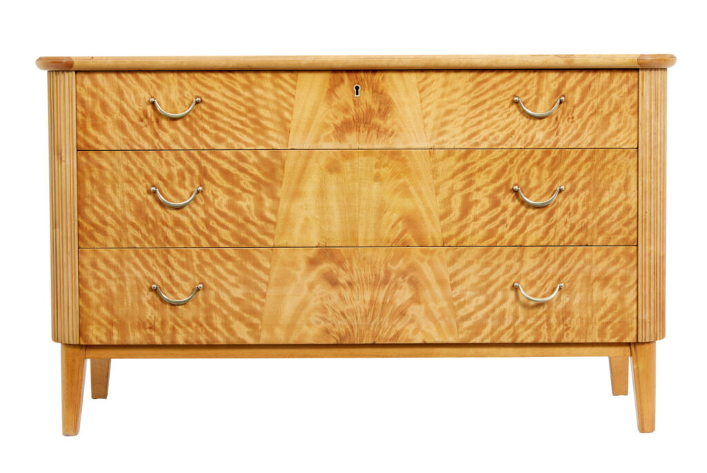 20th Century Art Deco Scandinavian Birch Chest of Drawers — image 3