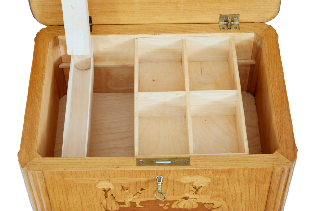 Swedish Art Deco Elm Inlaid Small Work Table — image 2