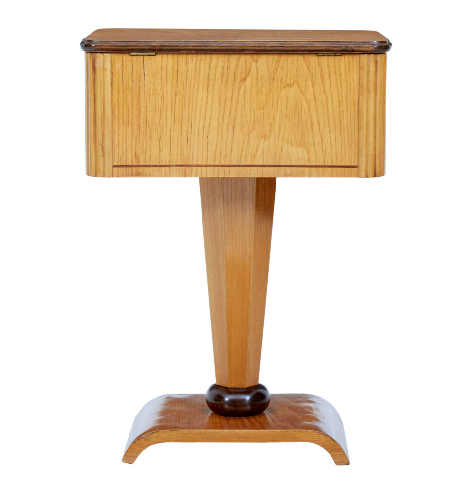 Swedish Art Deco Elm Inlaid Small Work Table — image 6