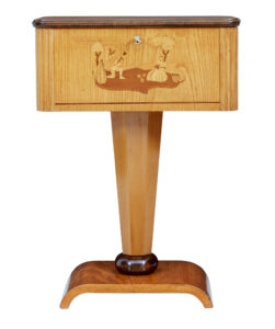 Swedish Art Deco Elm Inlaid Small Work Table — thumbnail 8