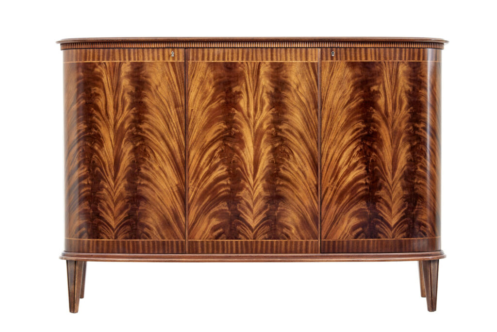 Mid Century Flame Mahogany Sideboard by Gardveda Mobelfabrik