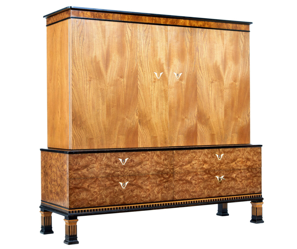 Art Deco Elm and Burr Sideboard by Erik Chambert