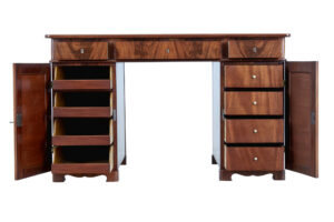 19th Century Empire Revival Mahogany Pedestal Desk — thumbnail 9
