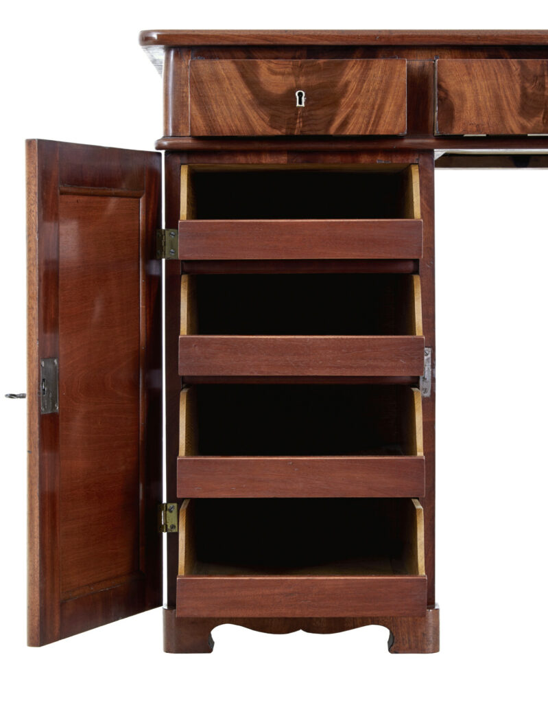 19th Century Empire Revival Mahogany Pedestal Desk — image 8
