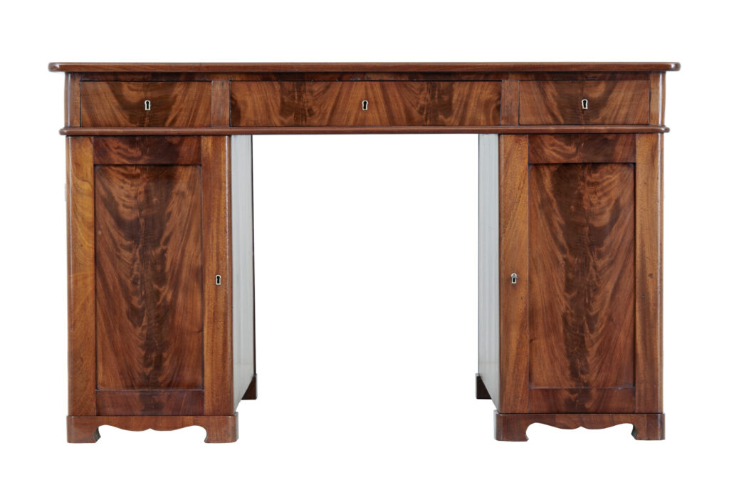 19th Century Empire Revival Mahogany Pedestal Desk — image 1