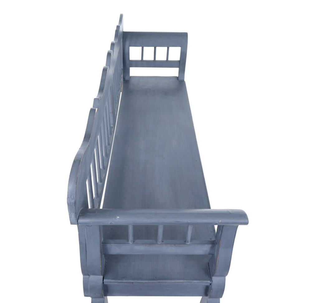 Swedish Early 20th Century Painted Pine Bench — image 3