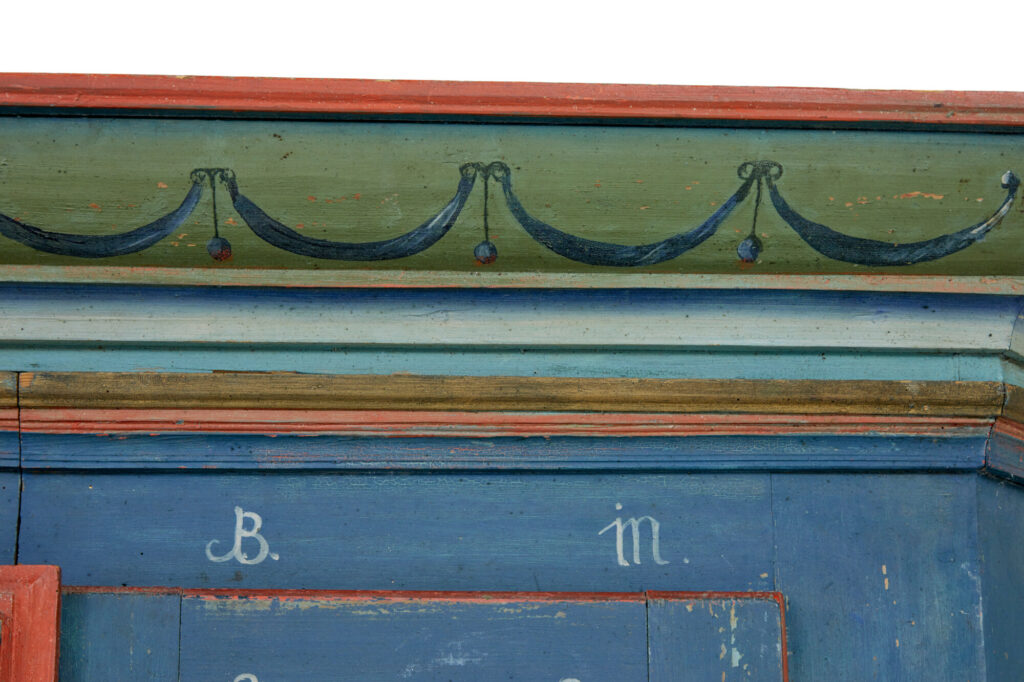Traditional Swedish Hand Painted 19th Century Painted Wardrobe — image 3
