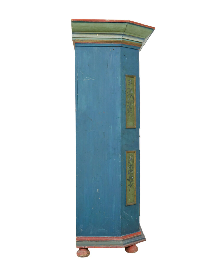 Traditional Swedish Hand Painted 19th Century Painted Wardrobe — image 5