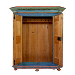 Traditional Swedish Hand Painted 19th Century Painted Wardrobe — thumbnail 8