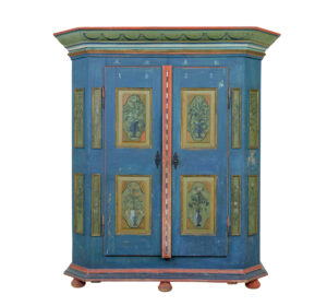 Traditional Swedish Hand Painted 19th Century Painted Wardrobe — thumbnail 9