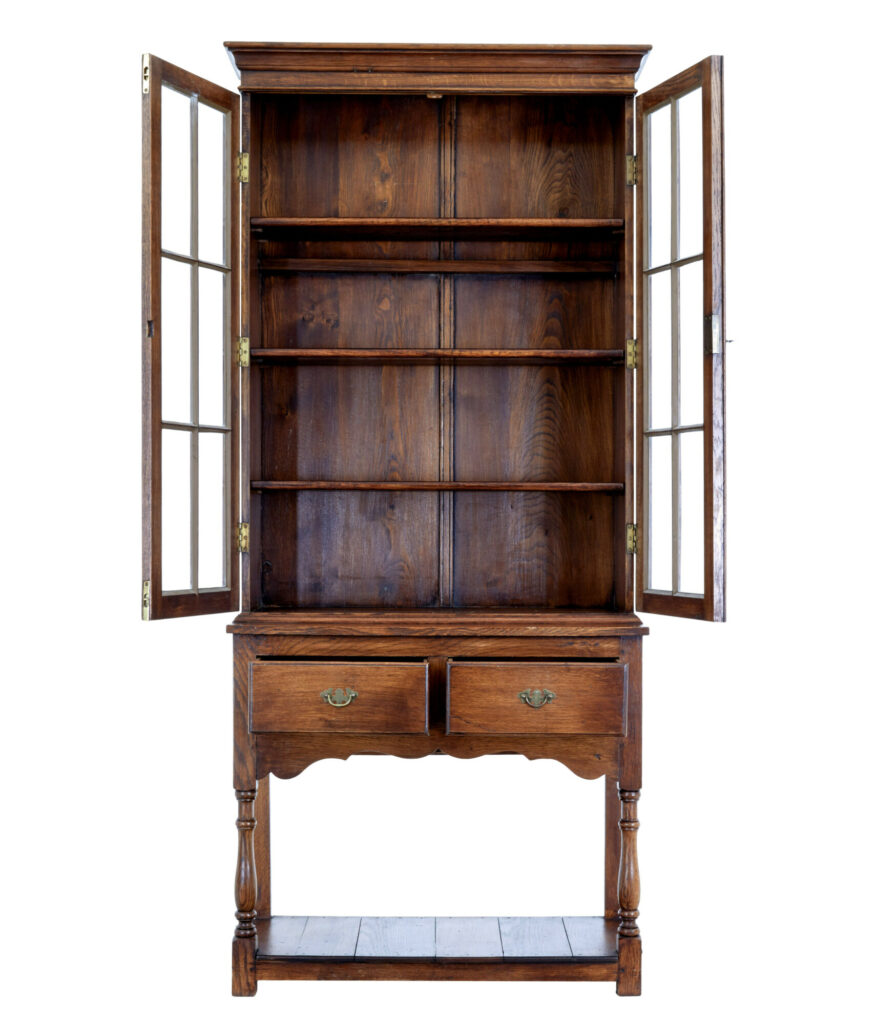 Oak and Glazed Cabinet on Base — image 5