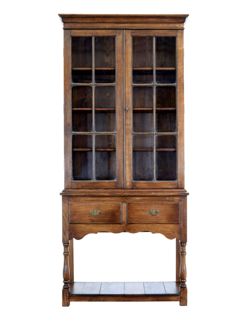 Oak and Glazed Cabinet on Base — image 6