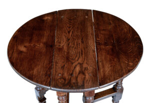 Late 19th Century Small Oak Gateleg Side Occasional Table — thumbnail 2