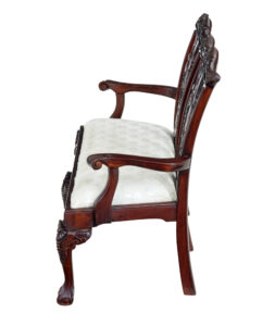 Hand Carved Chippendale Influenced Miniature 2 Seat Chair — thumbnail 5