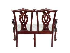 Hand Carved Chippendale Influenced Miniature 2 Seat Chair — thumbnail 4
