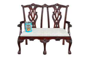 Hand Carved Chippendale Influenced Miniature 2 Seat Chair — thumbnail 6