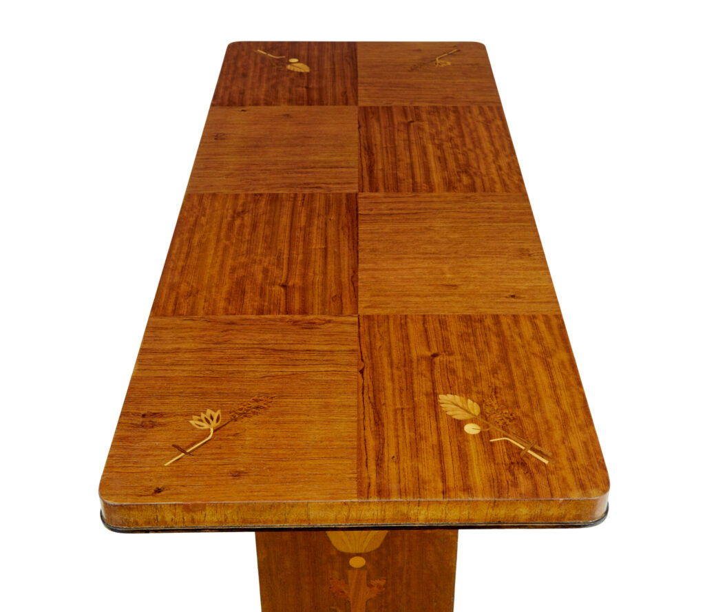 Mid 20th Century Inlaid Birch Coffee Table — image 2