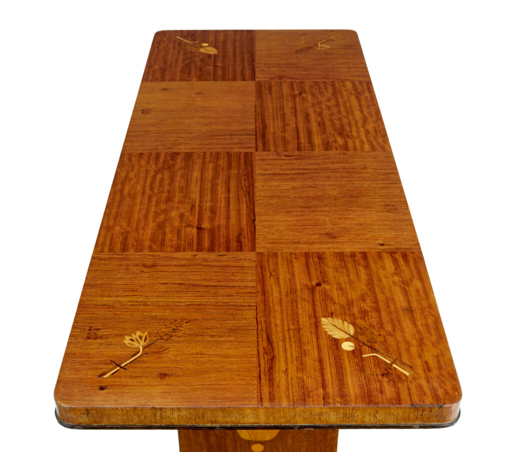 Mid 20th Century Inlaid Birch Coffee Table — image 3