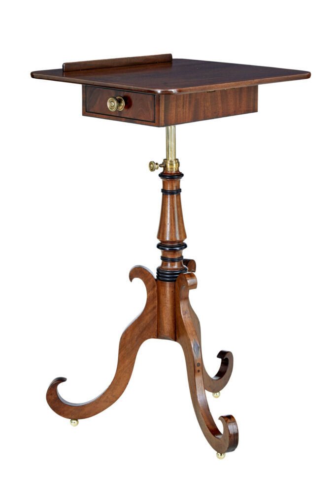 EARLY 19TH CENTURY SMALL METAMORPHIC MAHOGANY INLAID FOLIO TABLE