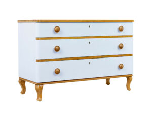 MID CENTURY SCANDINAVIAN PAINTED BIRCH CHEST OF DRAWERS