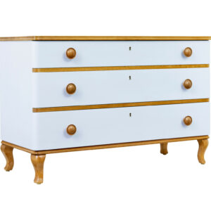 MID CENTURY SCANDINAVIAN PAINTED BIRCH CHEST OF DRAWERS