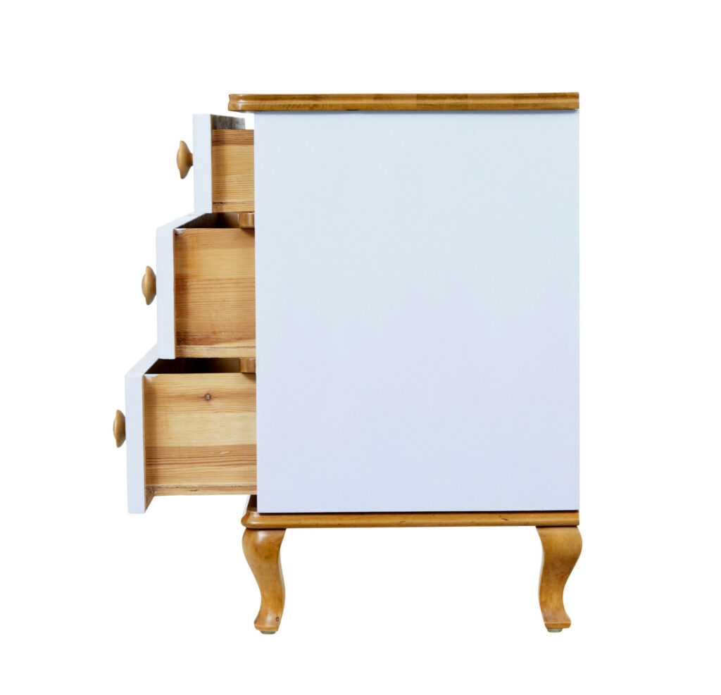 Mid Century Scandinavian Painted Birch Chest of Drawers — image 4