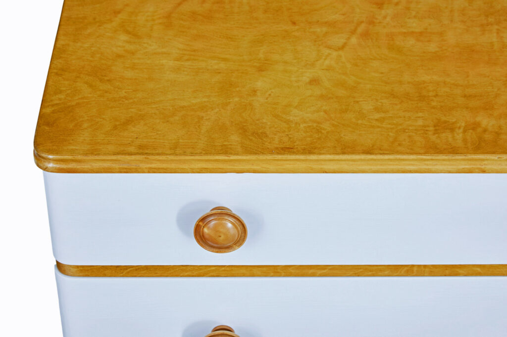 Mid Century Scandinavian Painted Birch Chest of Drawers — image 7