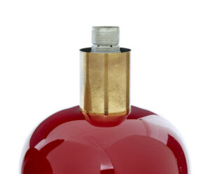 Near Pair of 1970’s Glass and Brass Cherry Table Lamps — thumbnail 4