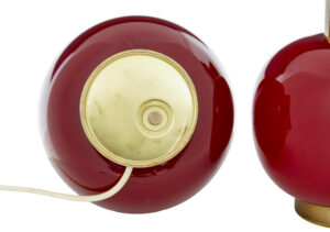 Near Pair of 1970’s Glass and Brass Cherry Table Lamps — thumbnail 3