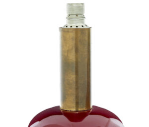 Near Pair of 1970’s Glass and Brass Cherry Table Lamps — thumbnail 5