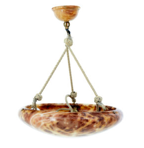Swedish Art Deco Alabaster Hanging Pendant Light — thumbnail 1