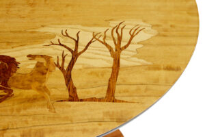 Mid 20th Century Scandinavian Birch Inlaid Occasional Table — thumbnail 5