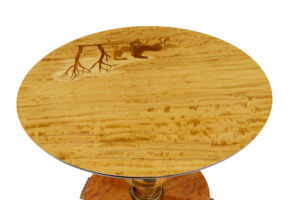 Mid 20th Century Scandinavian Birch Inlaid Occasional Table — thumbnail 4