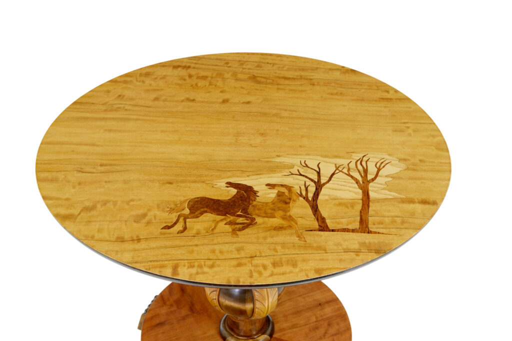 Mid 20th Century Scandinavian Birch Inlaid Occasional Table — image 7
