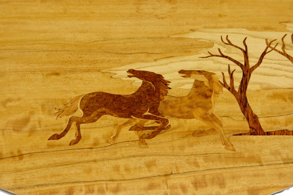 Mid 20th Century Scandinavian Birch Inlaid Occasional Table — image 6