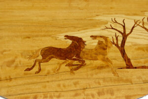 Mid 20th Century Scandinavian Birch Inlaid Occasional Table — thumbnail 6
