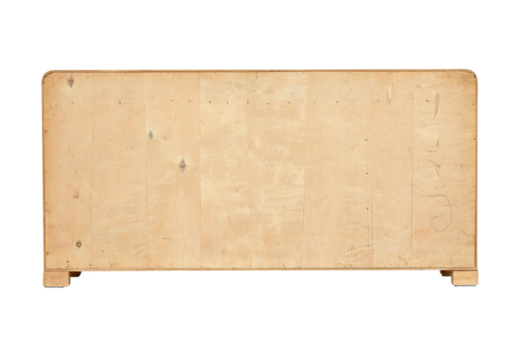 Scandinavian Mid 20th Century Elm Low Open Bookcase — image 4