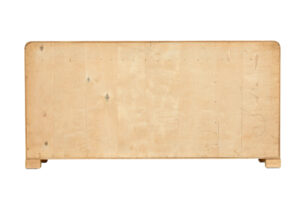 Scandinavian Mid 20th Century Elm Low Open Bookcase — thumbnail 4