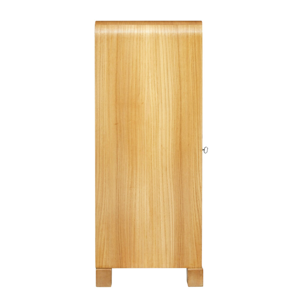 Scandinavian Mid 20th Century Elm Low Open Bookcase — image 6