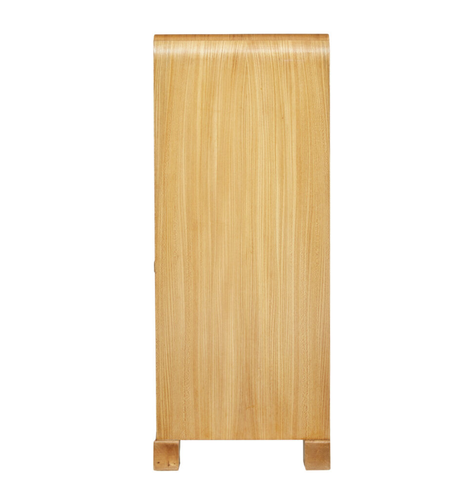 Scandinavian Mid 20th Century Elm Low Open Bookcase — image 5