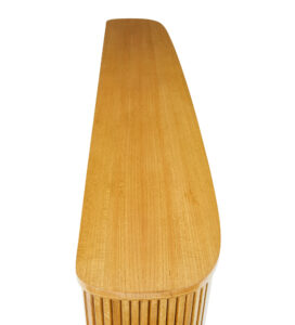Swedish Mid 20th Century Elm Tambour Front Low Open Bookcase — thumbnail 4