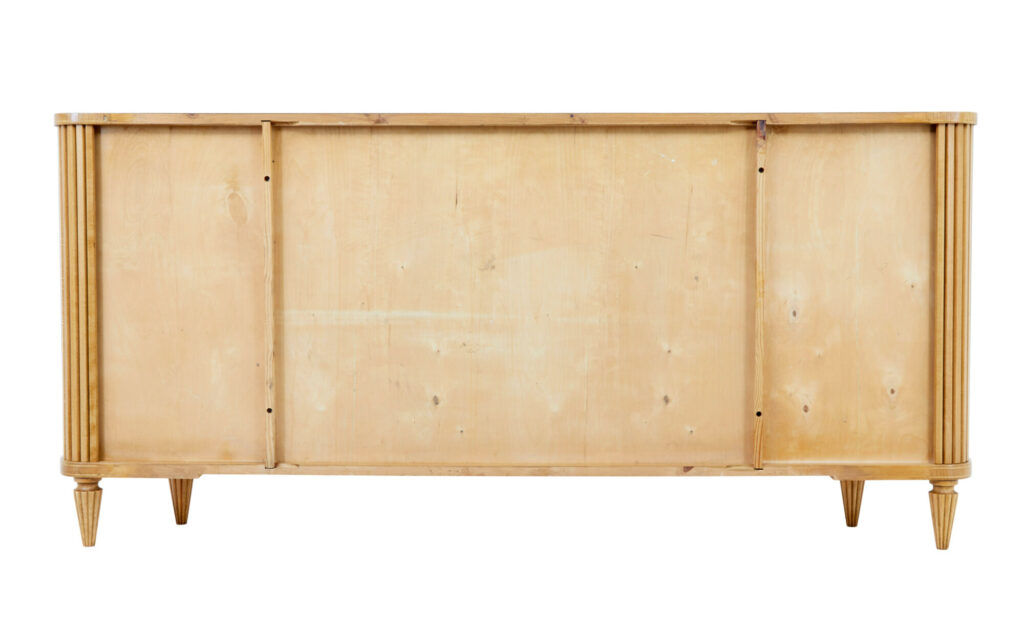 Swedish Mid 20th Century Elm Tambour Front Low Open Bookcase — image 6