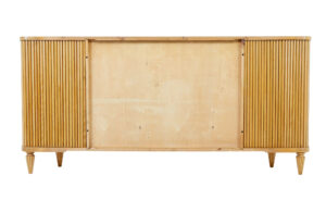 Swedish Mid 20th Century Elm Tambour Front Low Open Bookcase — thumbnail 5