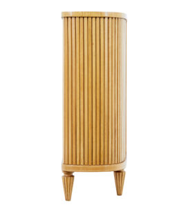 Swedish Mid 20th Century Elm Tambour Front Low Open Bookcase — thumbnail 8