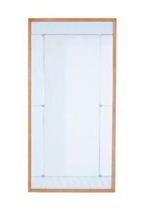 Mid 20th Century Oak Framed Etched Wall Mirror — thumbnail 1